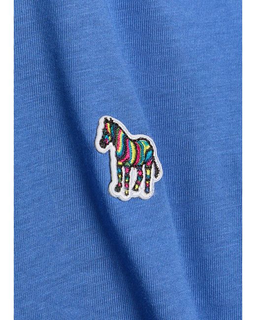 Paul Smith Blue Appliquéd Cotton T-Shirt for men