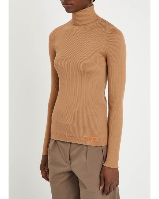 Moncler Brown Logo Wool Top