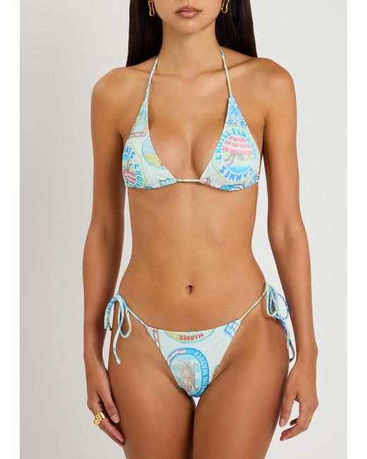 Damson Madder Blue Printed Bikini Briefs