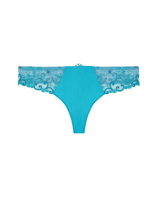 Simone Perele Blue Delice Embroidered Thong