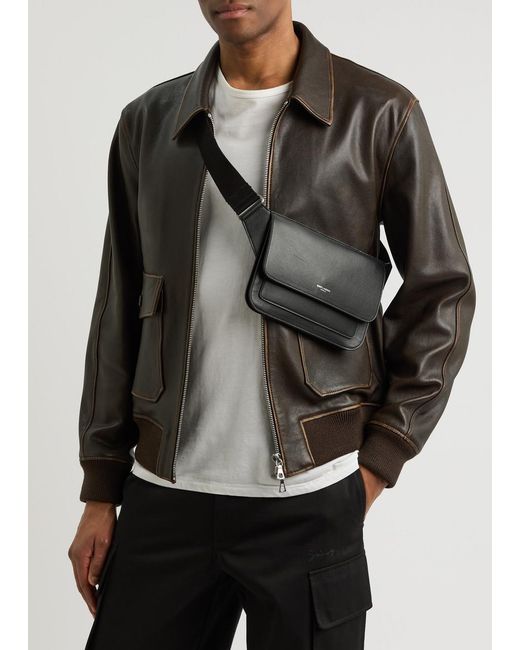 Saint Laurent Gray Leather Belt Bag for men