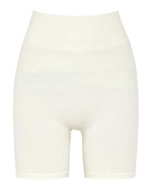 Prism White Composed Ribbed Stretch-Jersey Cycling Shorts