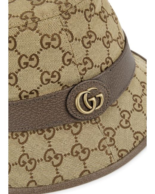 Gucci Natural Gg Monogram Canvas Bucket Hat, , Bucket Hat, Canvas for men