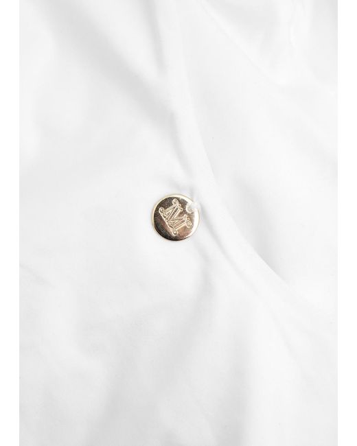 Max Mara White Cristel Plunge Halterneck Swimsuit