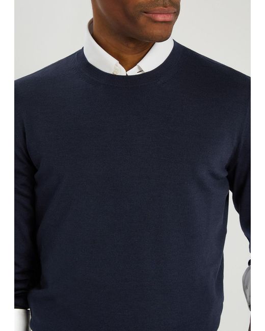 Tom Ford Blue Crew-Neck Wool Jumper for men