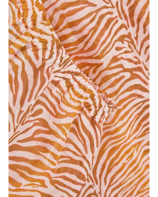 Forte Forte Orange Zebra-Print Wide-Leg Ramie Trousers