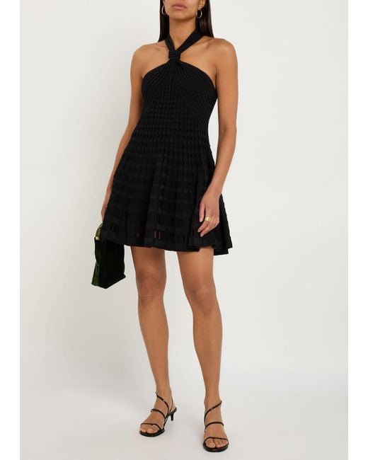 Jonathan Simkhai Black Jenna Textured Cut-Out Knit Mini Dress
