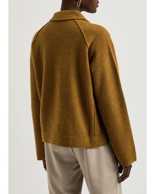 Eileen Fisher Natural Bouclé Wool Raglan Jacket