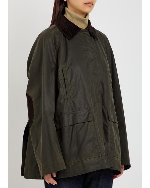 Totême Black Corduroy-Trimmed Waxed Cotton Jacket