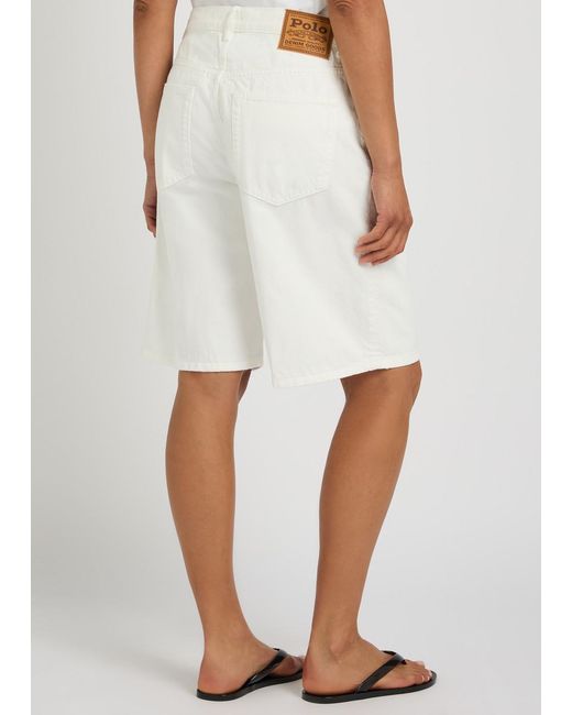 Polo Ralph Lauren White Bermuda Denim Shorts