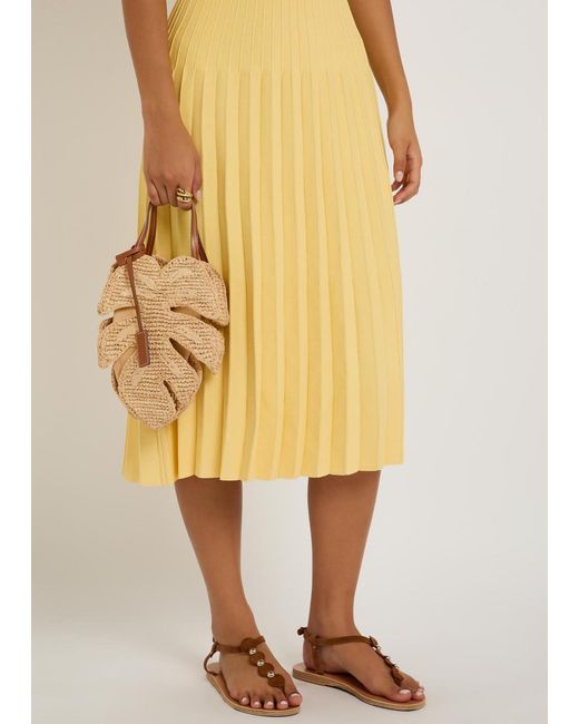 Staud Natural Palm Raffia Top Handle Bag