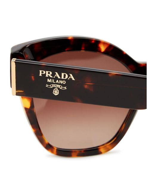 Prada Brown Oversized Round-frame Sunglasses , Designer-engraved Graduated Lenses, Designer-stamped Temples, 100% Uv Protection