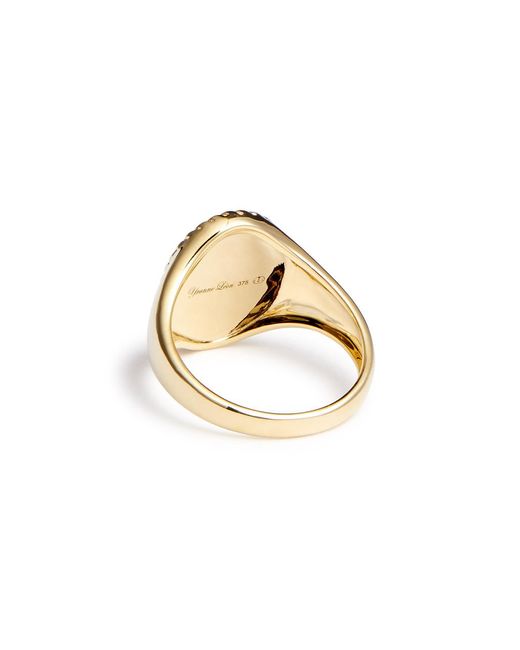 Yvonne Léon Metallic Chevaliere Ovale Nacre 9kt Gold Signet Ring