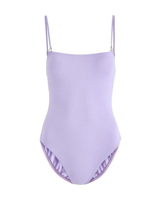 Melissa Odabash Purple Palma Ribbed Swimsuit
