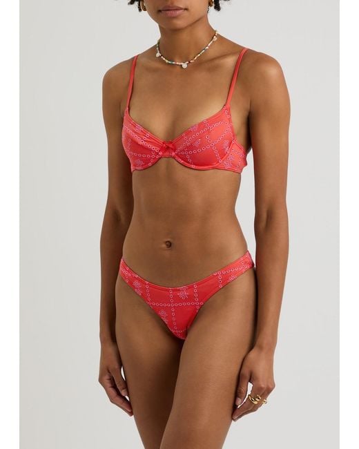 Damson Madder Uma Embroidered Underwired Bikini Top