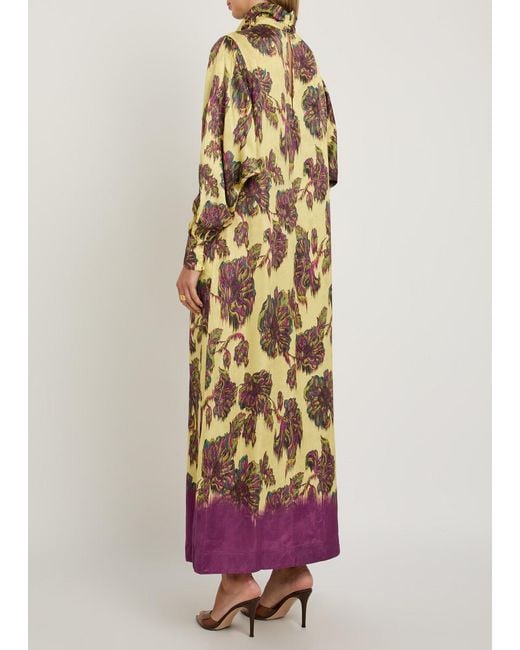 ALÉMAIS Metallic Jerry Floral-Jacquard Woven Midi Dress