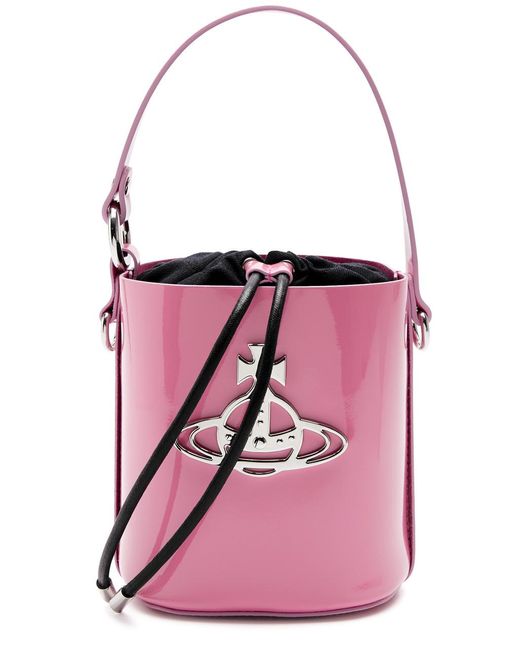 Vivienne Westwood Pink Daisy Patent Leather Bucket Bag