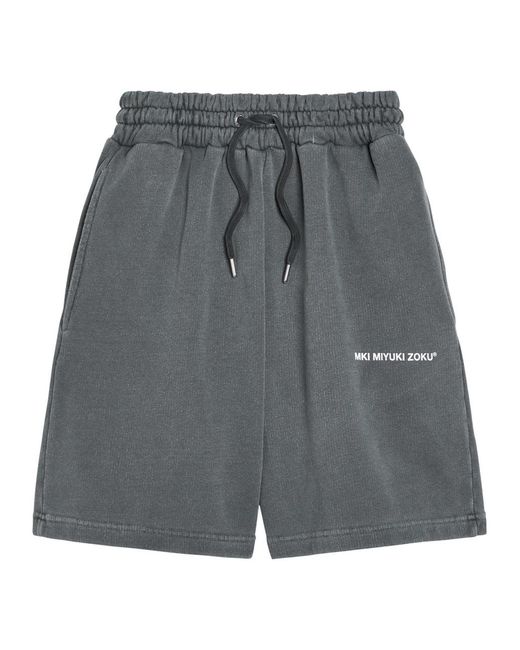 MKI Miyuki-Zoku Gray Uniform Logo-Print Cotton-Blend Shorts for men