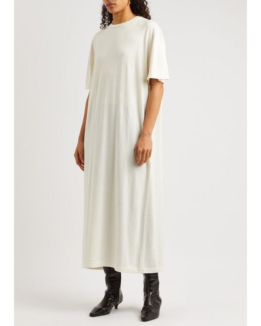 Extreme Cashmere White N°321 Kris Cotton-blend Midi Dress