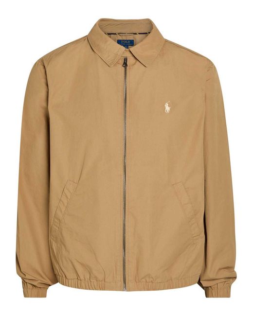 Polo Ralph Lauren Natural Logo-Embroidered Cotton-Poplin Jacket for men