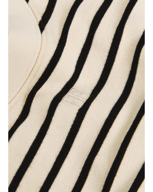 Anine Bing Black Dean Striped Cotton-Blend Sweatshirt