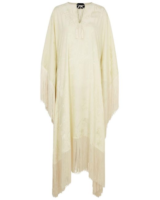 ‎Taller Marmo Floraljacquard Fringedtrim Gown in Natural Lyst