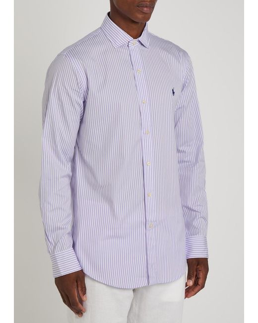 Polo Ralph Lauren Purple Striped Cotton Shirt for men