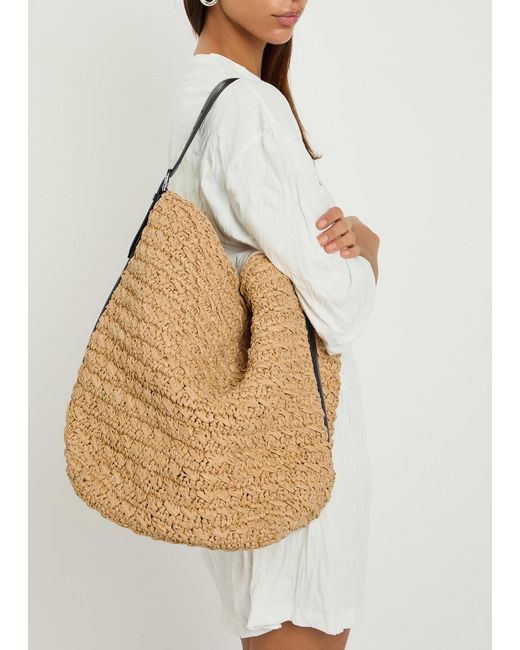 Totême Natural Leather And Raffia Tote Bag