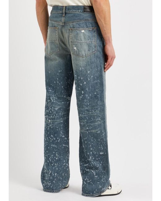 Amiri Blue Shotgun Distressed Straight-leg Jeans for men