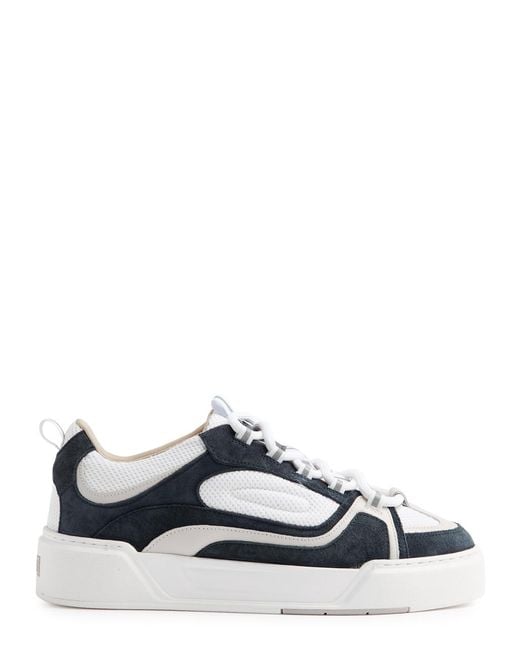 Cleens White Essential Skate Evo Panelled Mesh Sneakers for men