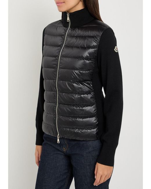 Moncler Black Padded Wool And Nylon Jacket