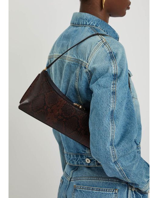 Jacquemus Brown Le Calisson Crocodile-Effect Leather Shoulder Bag