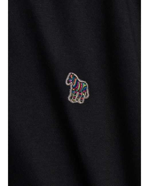 Paul Smith Black Appliquéd Cotton T-Shirt for men