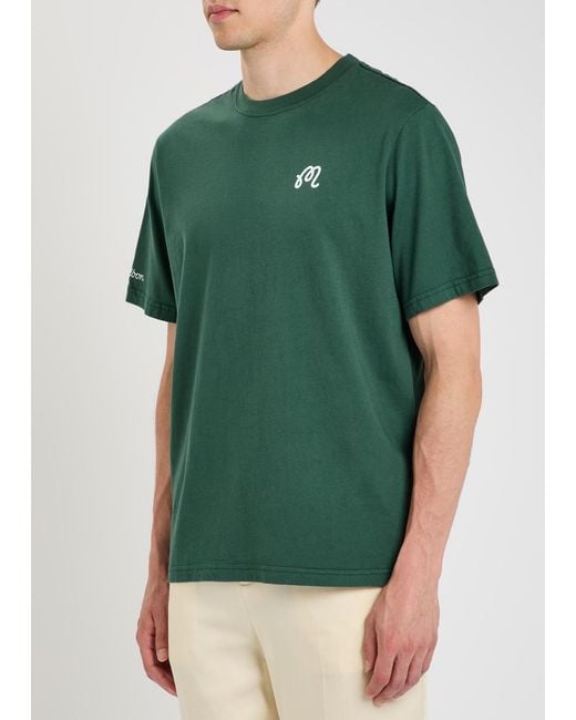 Malbon Green Bermuda Logo-Print Cotton T-Shirt for men