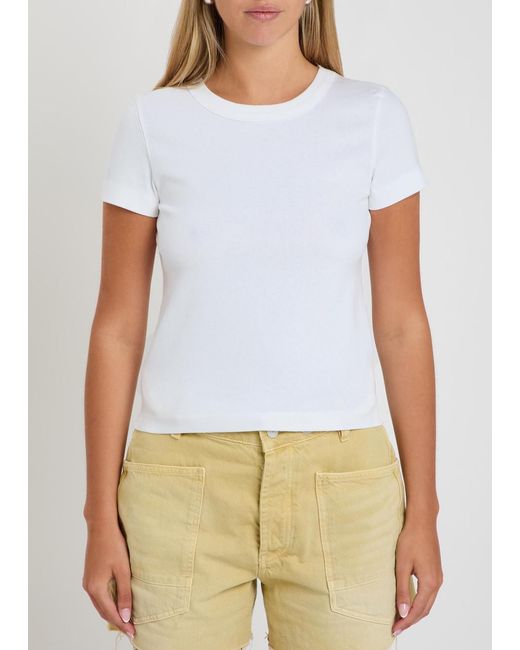 Free People White Atlas Cotton T-Shirt