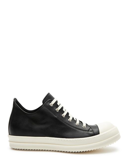 Rick Owens Black Leather Sneakers for men