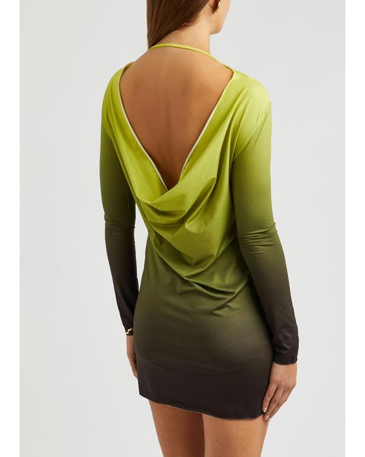GIMAGUAS Green Alba Ombré Jersey Mini Dress