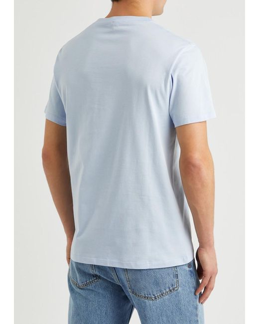 Loewe Blue Anagram-Embroidered Cotton T-Shirt for men