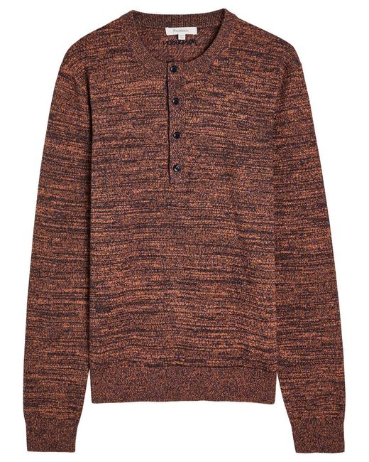 J.W. Anderson Brown Melange Henley Knit Jumper for men