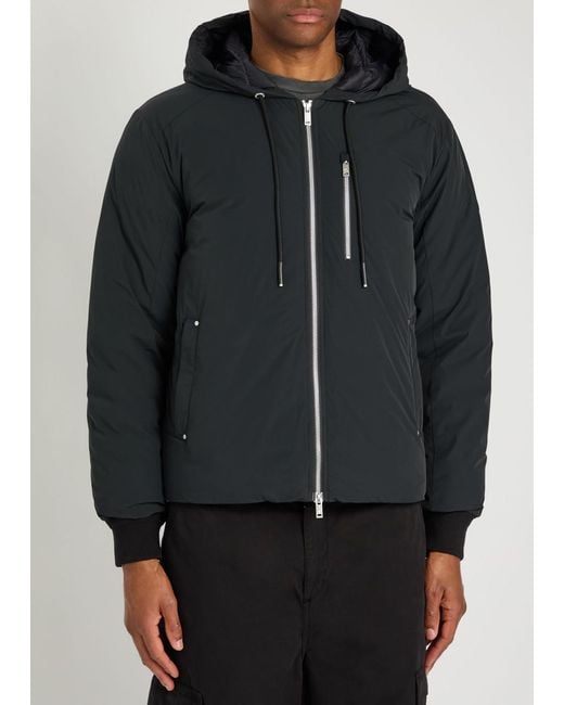 Moose Knuckles Black Northdale Hooded Shell Jacket for men