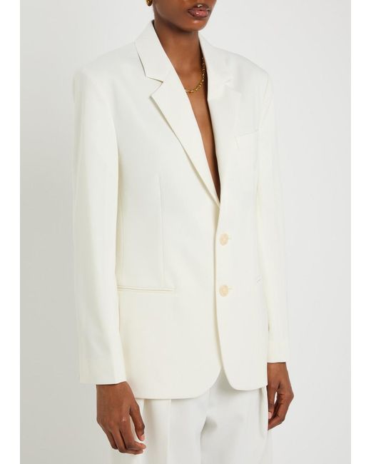 Victoria Beckham Natural Tailored Twill Blazer
