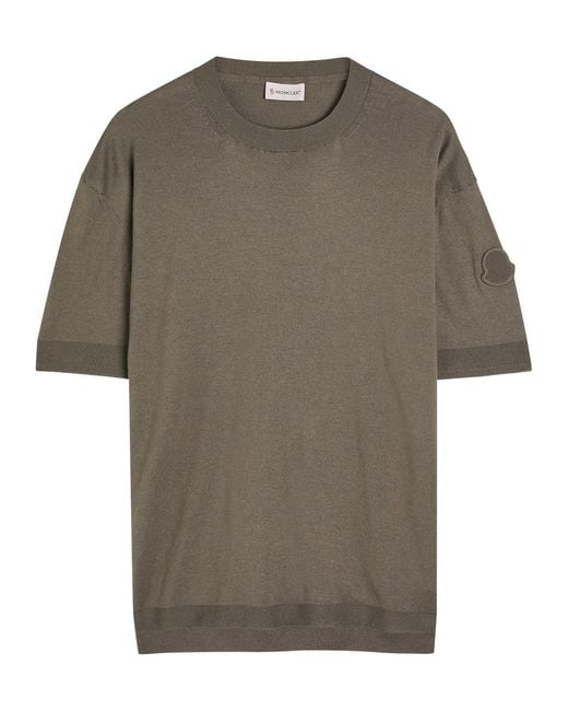 Moncler Gray Knitted T-Shirt for men