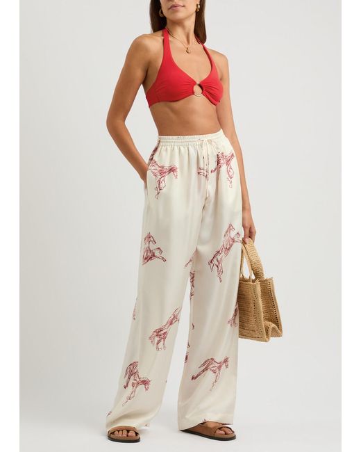 Melissa Odabash Red Brussels Halterneck Bikini Top
