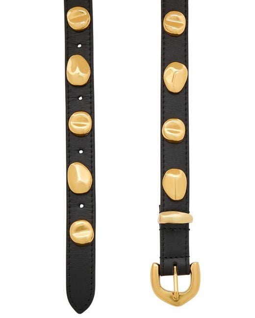 Amanu White The Vaal Studded Leather Belt