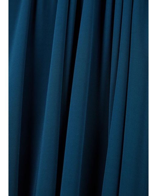 Max Mara Blue Supremo Stretch-Jersey Midi Dress