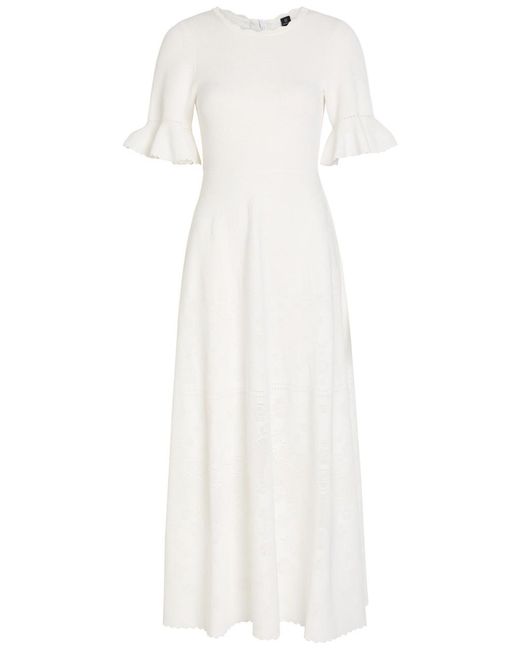 Needle & Thread White Scalloped Pointelle-Knit Gown