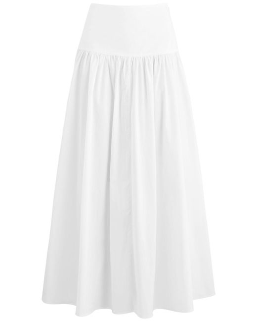 Bird & Knoll White Solana Cotton Maxi Skirt