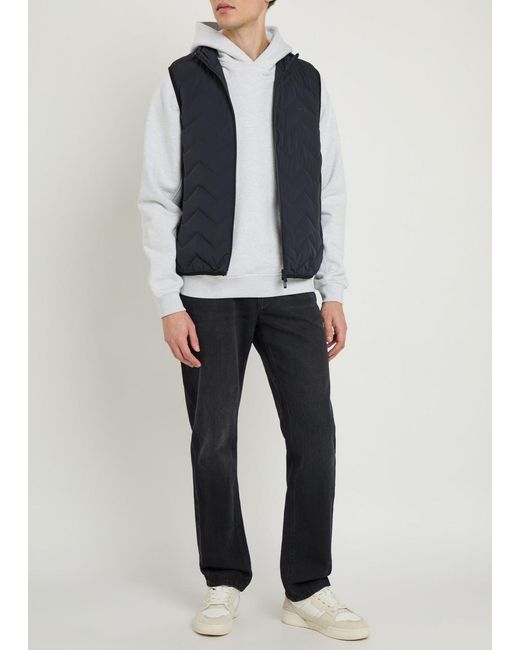 Emporio Armani Blue Water-Repellent Padded Stretch-Nylon Gilet for men