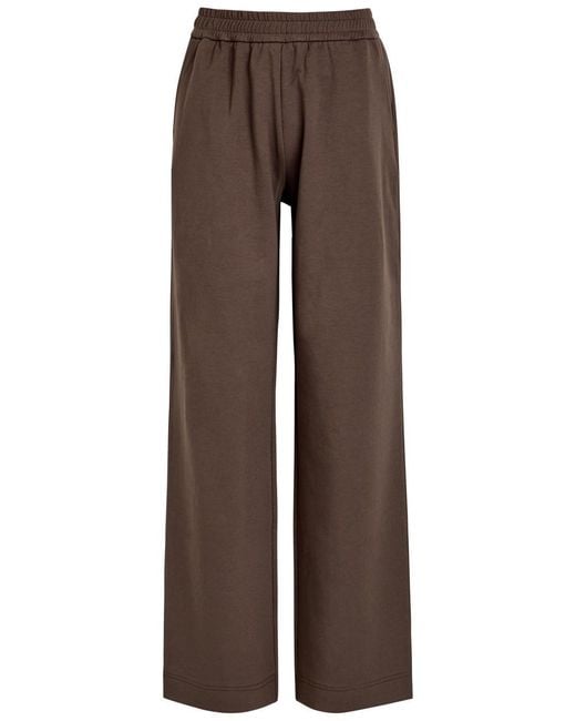 Moncler Brown Wide-Leg Cotton-Blend Sweatpants