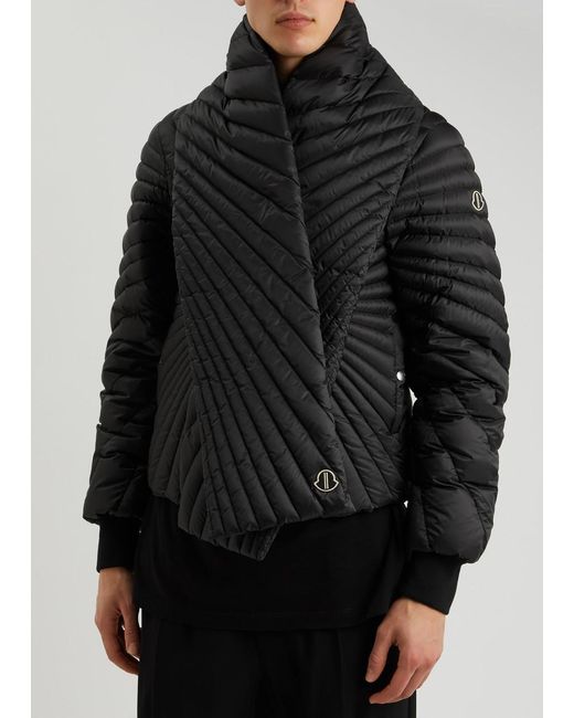 Rick Owens Black X Moncler Radiance Quilted Shell Scarf for men